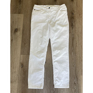 Chicos Ivory White Corduroy Pants Size 1.5 8/10 Jeans Stretch Coastal Comfort